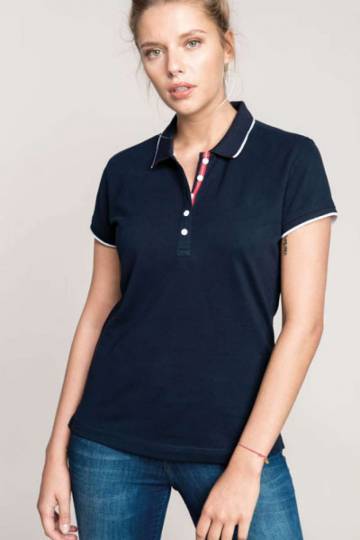 Ladies' Short-Sleeved Piqué Knit Polo Shirt