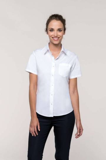 Ladies' Short-Sleeved Cotton Poplin Shirt