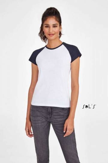 Milky Women's 2-Color Raglan Sleeves T-Shirt