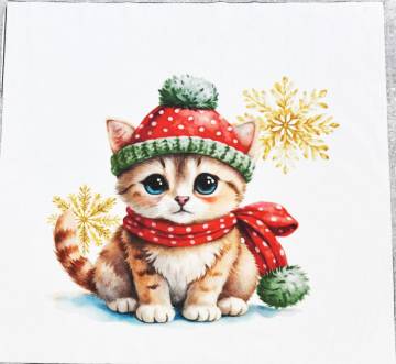 Képes plüss párnapanel - Cica