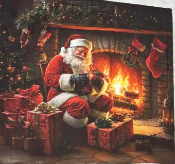 Képes plüss párnapanel - Mikulás