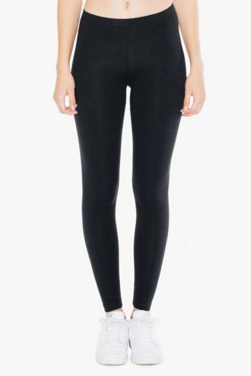 Women's Cotton Spandex Jersey Legging - Black