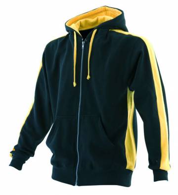 Full Zip Hoodie - Black / Sun Yellow