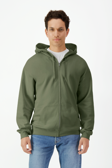 Softstyle® Midweight Fleece Adult Full Zip Hooded Sweatshirt