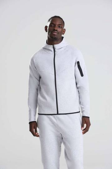 Adaptív Végig Cipzáras Polár Pulóver Kapucnival