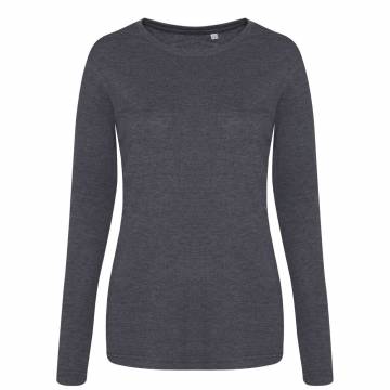Long Sleeve Girlie Tri-Blend T - Heather Charcoal