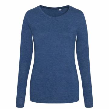 Long Sleeve Girlie Tri-Blend T - Heather Navy