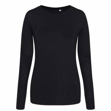 Long Sleeve Girlie Tri-Blend T - Slub Black