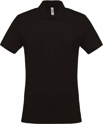 Men's Short-Sleeved Piqué Polo Shirt - Black