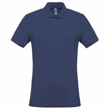 Men's Short-Sleeved Piqué Polo Shirt - Deep Blue