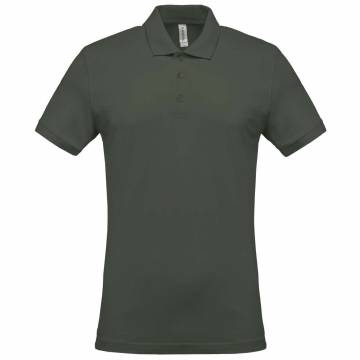 Men's Short-Sleeved Piqué Polo Shirt - Dark Khaki