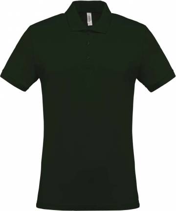 Men's Short-Sleeved Piqué Polo Shirt - Forest Green