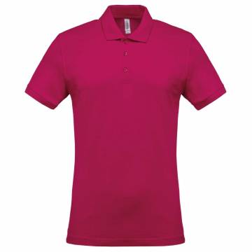 Men's Short-Sleeved Piqué Polo Shirt - Fuchsia