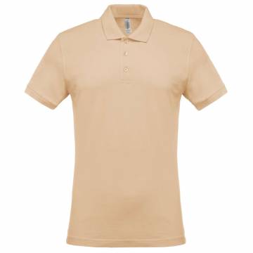 Men's Short-Sleeved Piqué Polo Shirt - Light Sand