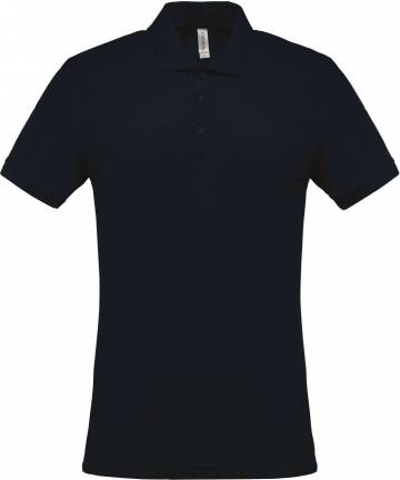 Men's Short-Sleeved Piqué Polo Shirt - Navy