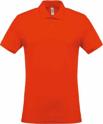 Men's Short-Sleeved Piqué Polo Shirt - Orange