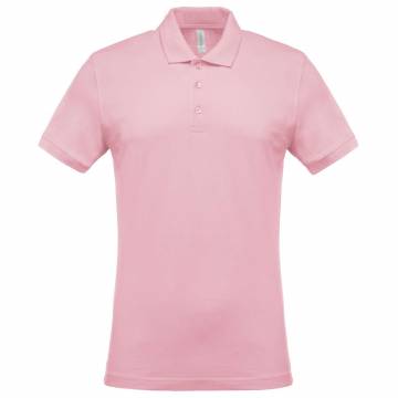 Men's Short-Sleeved Piqué Polo Shirt - Pale Pink