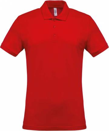 Men's Short-Sleeved Piqué Polo Shirt - Red