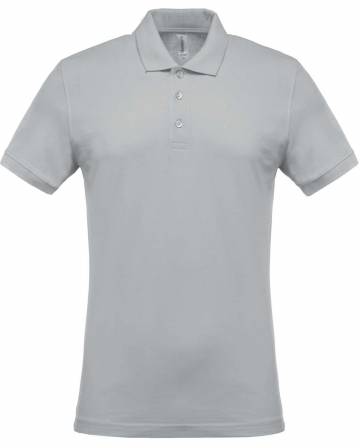 Men's Short-Sleeved Piqué Polo Shirt - Light Steel