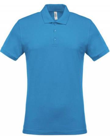 Men's Short-Sleeved Piqué Polo Shirt - Tropical Blue