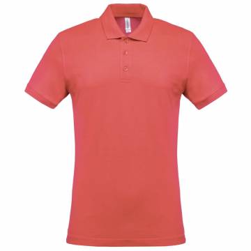 Men's Short-Sleeved Piqué Polo Shirt - True Coral