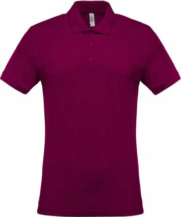 Men's Short-Sleeved Piqué Polo Shirt - Wine Heather