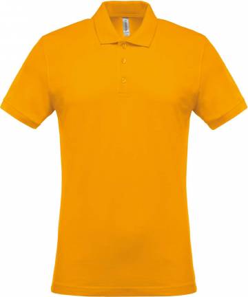 Men's Short-Sleeved Piqué Polo Shirt - Yellow