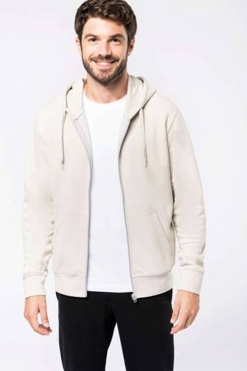 Men's Eco-Friendly Hooded Sweatshirt With Zip Fastening