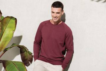 Men's Organic Cotton Crew Neck Raglan Sleeve Sweatshirt