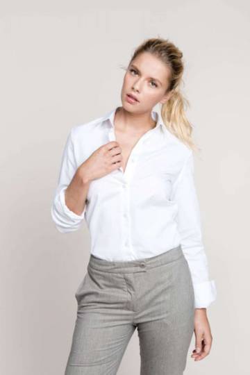 Ladies’ Long-Sleeved Cotton Poplin Shirt