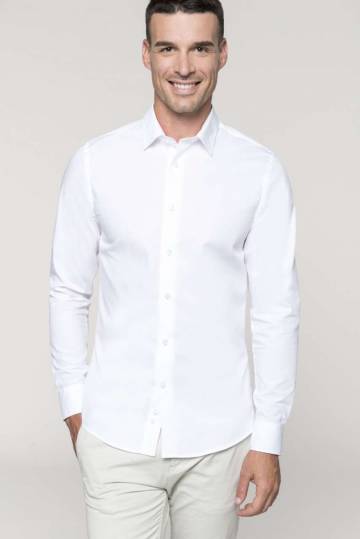 Men’S Long-Sleeved Cotton Poplin Shirt