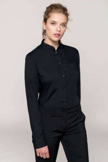 Ladies' Long-Sleeved Mandarin Collar Shirt