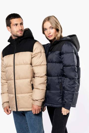 Unisex Bi-Tone Padded Jacket With Hood