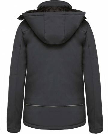 Ladies’ Hooded Softshell Lined Parka - Titanium