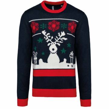 Unisex Crew Neck Christmas Jumper - Night Navy