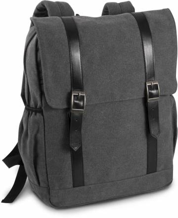 Flap-Top Canvas Backpack - Brown