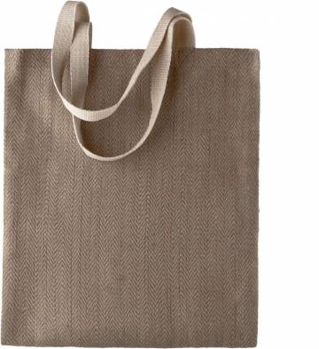 100 Natural Yarn Dyed Jute Bag - Natural / Cappuccino