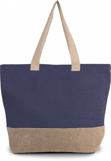 Rustic Juco Hold-All Shopper Bag - Patriot Blue / Natural