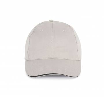Sandwich Peak Cap - 6 Panels - Light Grey / Dark Grey