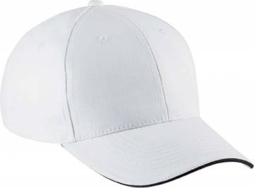 Sandwich Peak Cap - 6 Panels - White / Navy