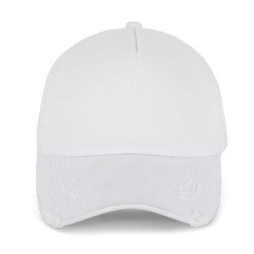 Destroyed Cotton 5 Panel Trucker With Soft Front Panel