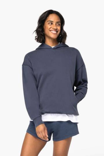Unisex Washed Effect Oversize Hooded Sweatshirt