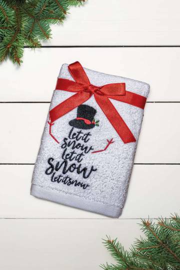 Olima Christmas Towel - Let It Snow Snowman