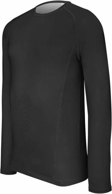 Adults' Long-Sleeved Base Layer Sports T-Shirt - Black