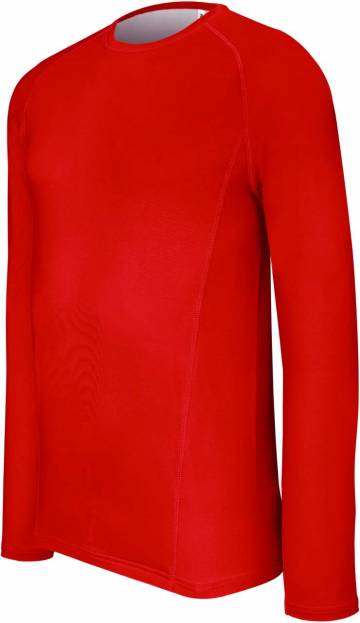 Adults' Long-Sleeved Base Layer Sports T-Shirt - Sporty Red