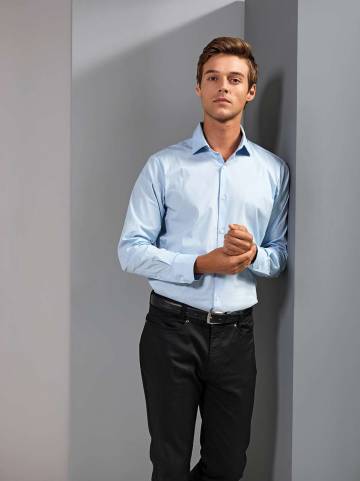 Men's Stretch-Fit Cotton Poplin Long Sleeve Shirt
