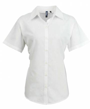 Women's Short Sleeve Signature Oxford Blouse - White
