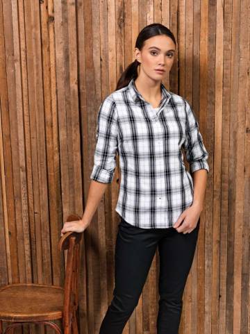 'ginmill' Check - Women's Long Sleeve Cotton Shirt