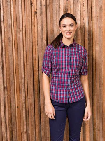 'sidehill' Check - Women's Long Sleeve Cotton Shirt