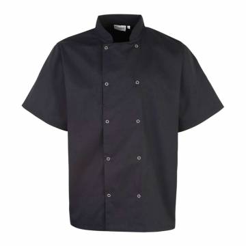 Chef rövid ujjú kabát patentos - Black